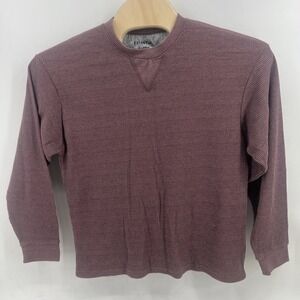 Essential Shirt Men's Extra Large Maroon Waffle Knit Thermal Long Sleeve